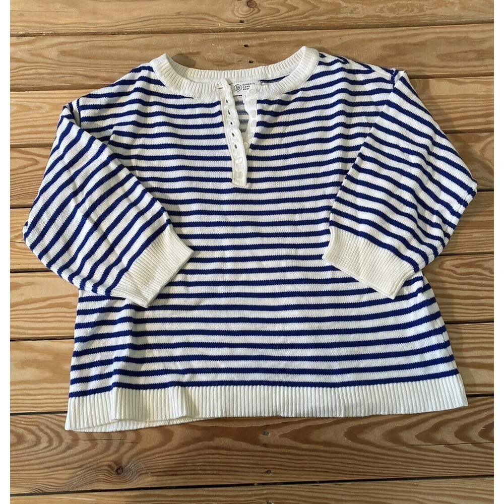 NEW Candace Cameron Bure Boatneck Half Placket Sweater Size XS Women’s Blue